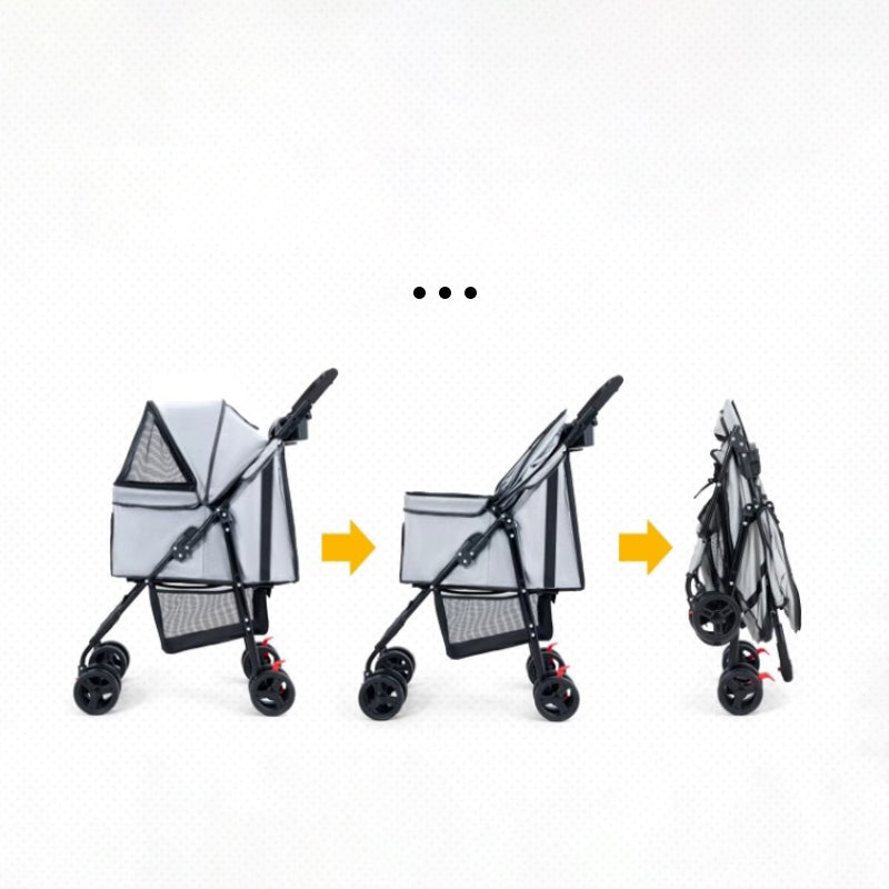 Pet Stroller Removable Swivel Handle For Cat & Dog Small Pet