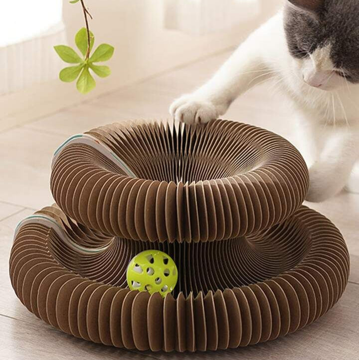 Magic Organ Cat Scratching Board Foldable Cat Scratcher Interactive Scratcher Cat Toy Cat Climbing