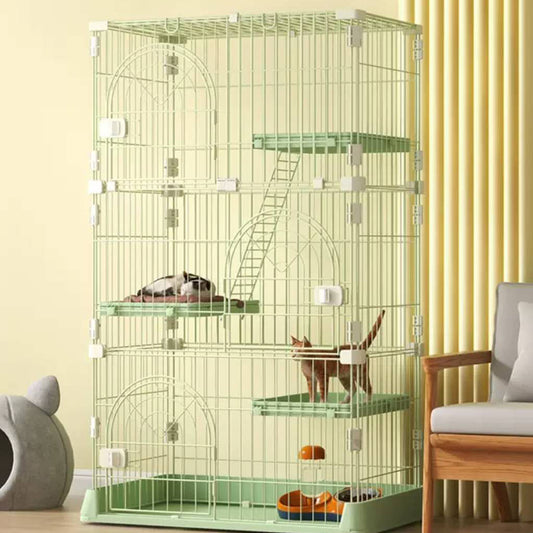 Durable Three Layer Cat Cage Green