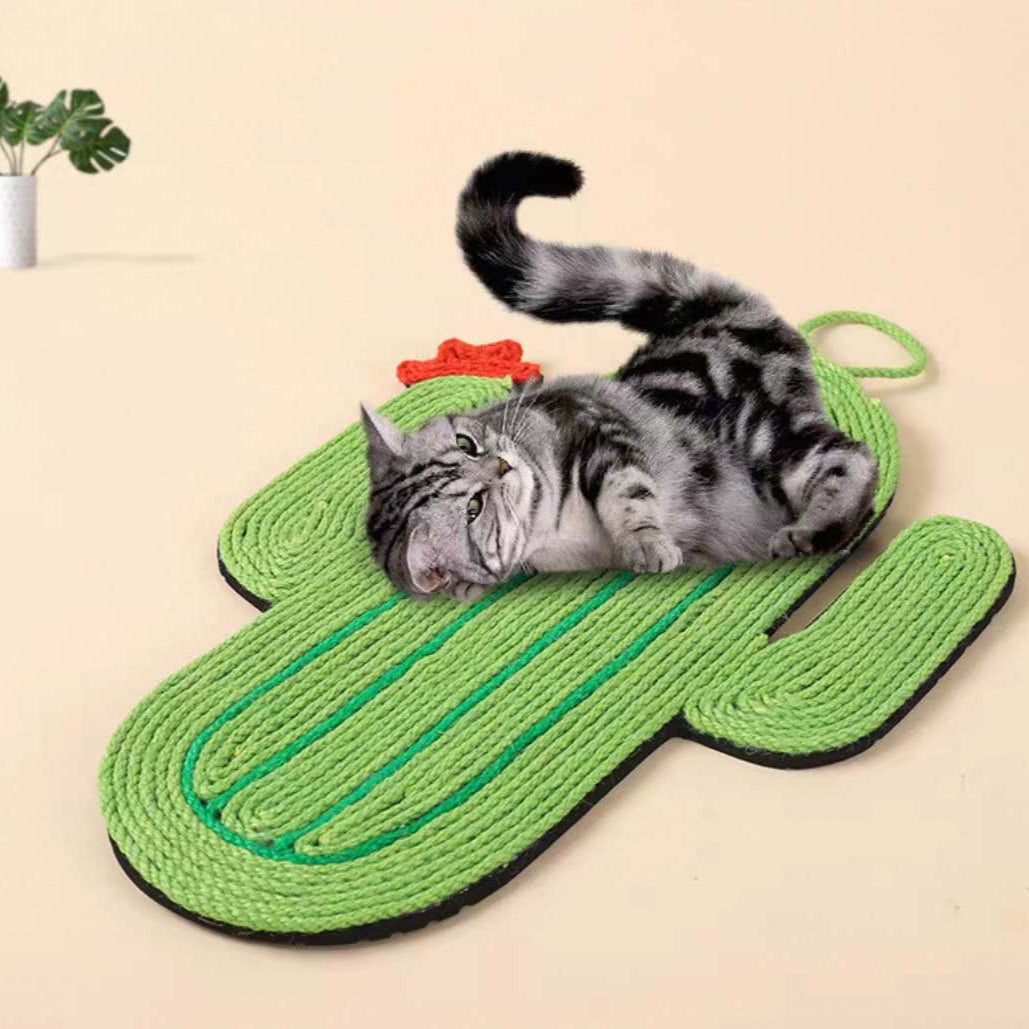 Cat Scratcher Mat Wall Mounted and Floor Natural Sisal Cat Scratching Pad Cat Toy
