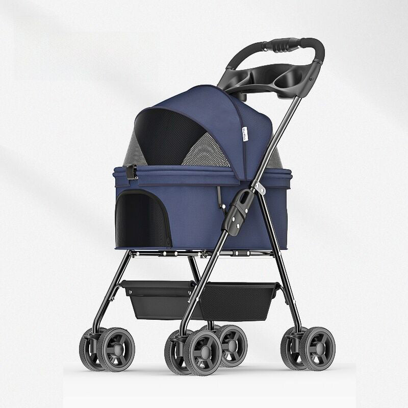 Pet Stroller Removable Swivel Handle For Cat & Dog Small Pet