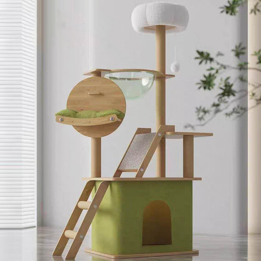 Wooden Cat Climbing Frame Upgrade Green