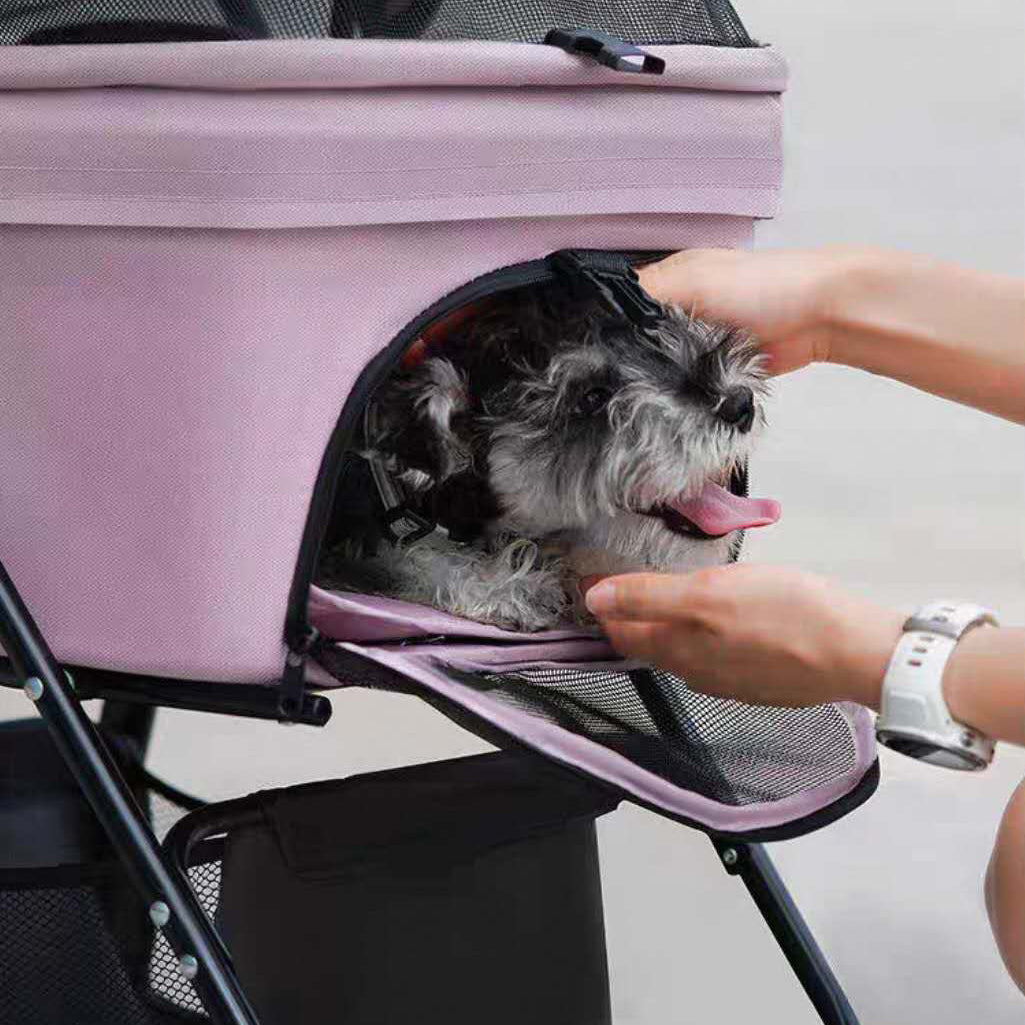 Pet Stroller Removable Swivel Handle For Cat & Dog Small Pet