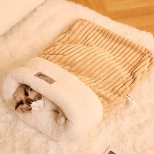 Cat Sleeping Bag for Inddor Cats Self Warming Soft Cave Bed Cat Nest