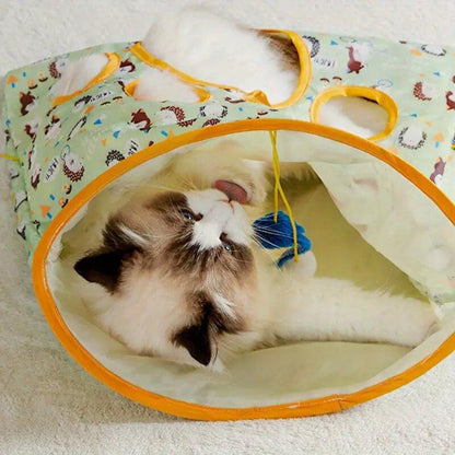 Madden Teasing Cat Sticks &amp; Tunnel ของเล่นโต้ตอบสำหรับแมวเพื่อคลายความเบื่อ