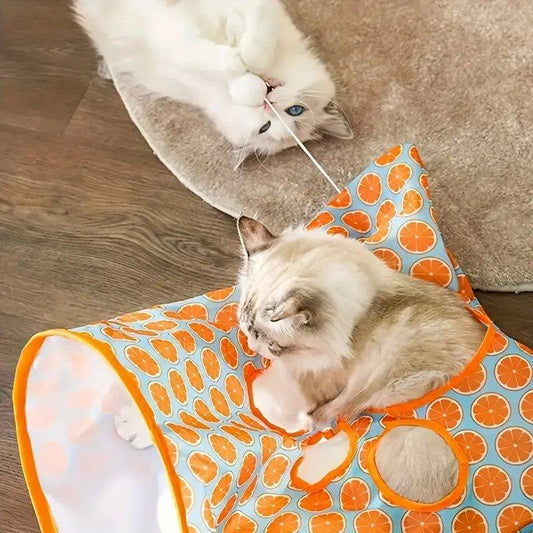Madden Teasing Cat Sticks &amp; Tunnel ของเล่นโต้ตอบสำหรับแมวเพื่อคลายความเบื่อ