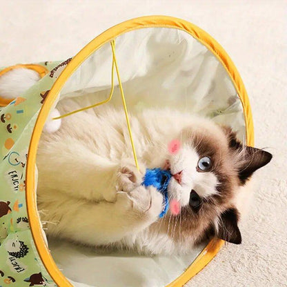 Madden Teasing Cat Sticks &amp; Tunnel ของเล่นโต้ตอบสำหรับแมวเพื่อคลายความเบื่อ