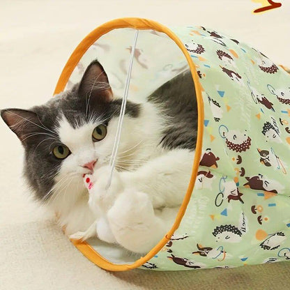 Madden Teasing Cat Sticks &amp; Tunnel ของเล่นโต้ตอบสำหรับแมวเพื่อคลายความเบื่อ