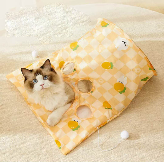 Madden Teasing Cat Sticks &amp; Tunnel ของเล่นโต้ตอบสำหรับแมวเพื่อคลายความเบื่อ