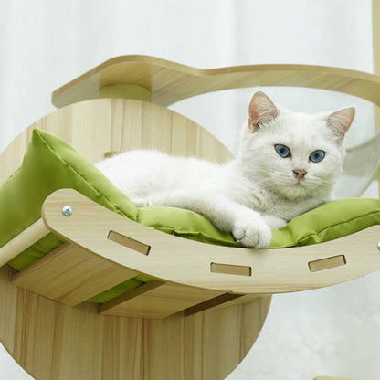 5 in 1 Cat Tree Wooden Cat Climbing Condo
