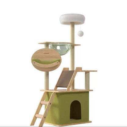 Wooden Cat Climbing Frame Upgrade Green