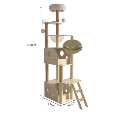 Wooden Cat Climbing Frame Upgrade Green