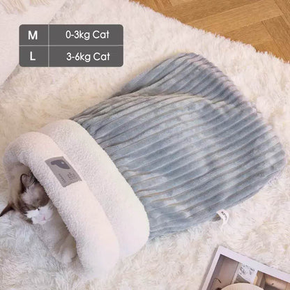 Cat Sleeping Bag for Inddor Cats Self Warming Soft Cave Bed Cat Nest