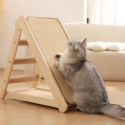Folding Cat Scratcher Scratching Post-Wooden Board With Jump Platform Indoor Cats or Kittens
