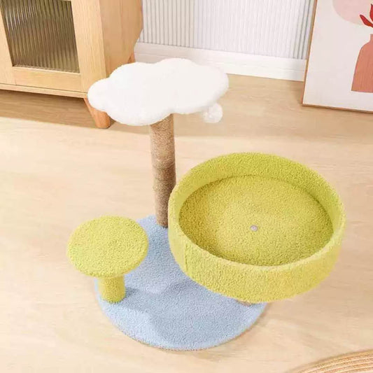 Three Layers Colud Cat Tree Green Small Frog Cat Climber