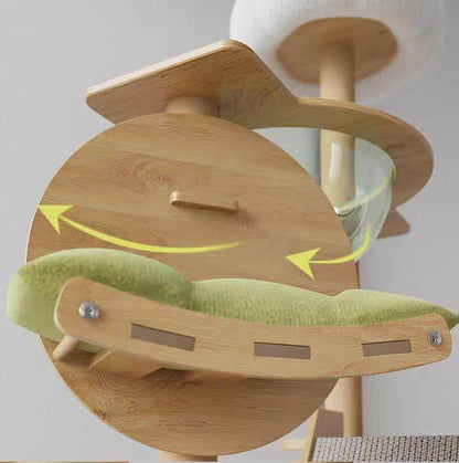 Wooden Cat Climbing Frame Upgrade Green