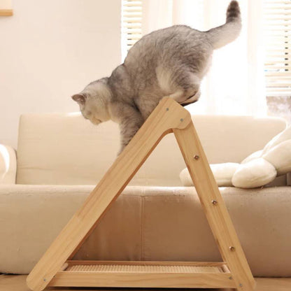Folding Cat Scratcher Scratching Post-Wooden Board With Jump Platform Indoor Cats or Kittens