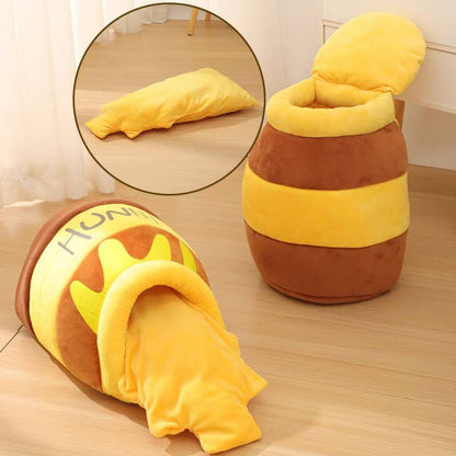 Winter Warm Honey Pot Cat Cave Bed for Indoor Cat Soft Nest