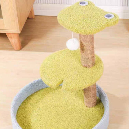 Three Layers Colud Cat Tree Green Small Frog Cat Climber
