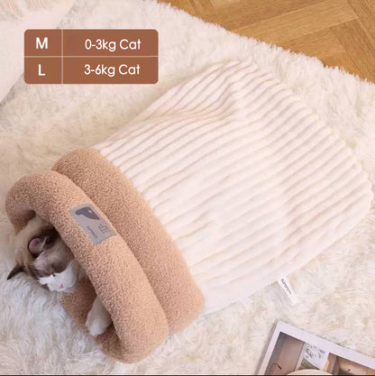 Cat Sleeping Bag for Inddor Cats Self Warming Soft Cave Bed Cat Nest