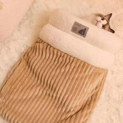 Cat Sleeping Bag for Inddor Cats Self Warming Soft Cave Bed Cat Nest