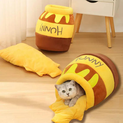 Winter Warm Honey Pot Cat Cave Bed for Indoor Cat Soft Nest