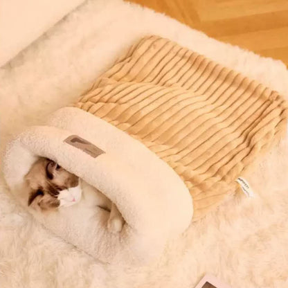 Cat Sleeping Bag for Inddor Cats Self Warming Soft Cave Bed Cat Nest
