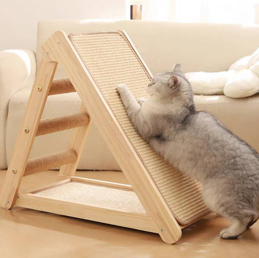 Folding Cat Scratcher Scratching Post-Wooden Board With Jump Platform Indoor Cats or Kittens