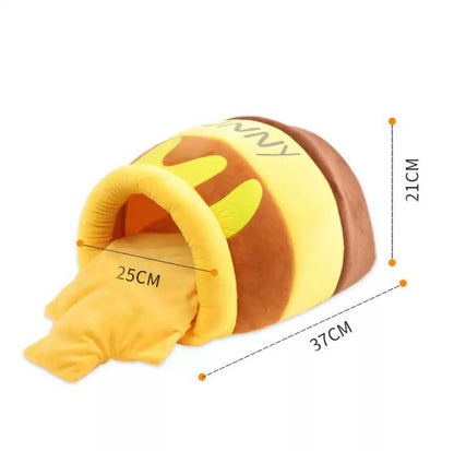 Winter Warm Honey Pot Cat Cave Bed for Indoor Cat Soft Nest
