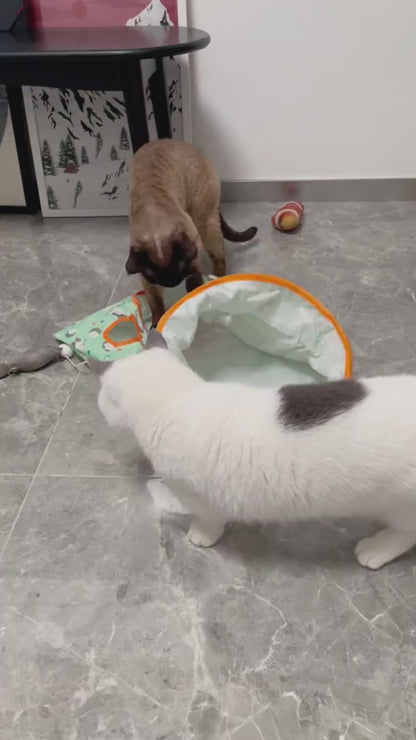 Madden Teasing Cat Sticks &amp; Tunnel ของเล่นโต้ตอบสำหรับแมวเพื่อคลายความเบื่อ